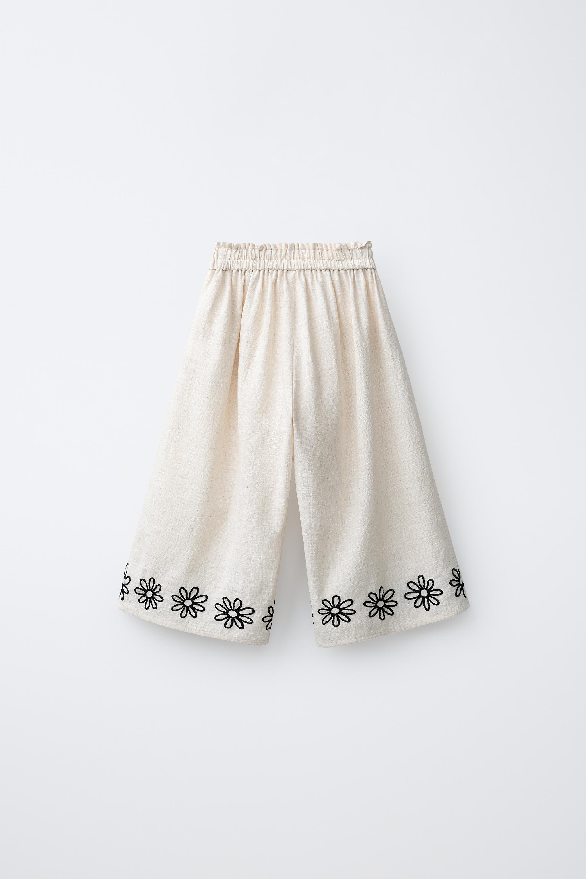 JUPE-CULOTTE À FLEURS BRODÉES